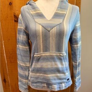 Faherty Baja Pullover, Blue Stripes, Size S